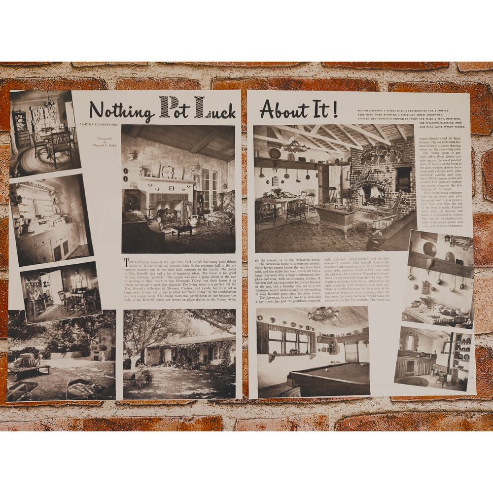 1944 Nothing Pot Luck About It Vtg Print Article by Martha B.‎ Darbyshire